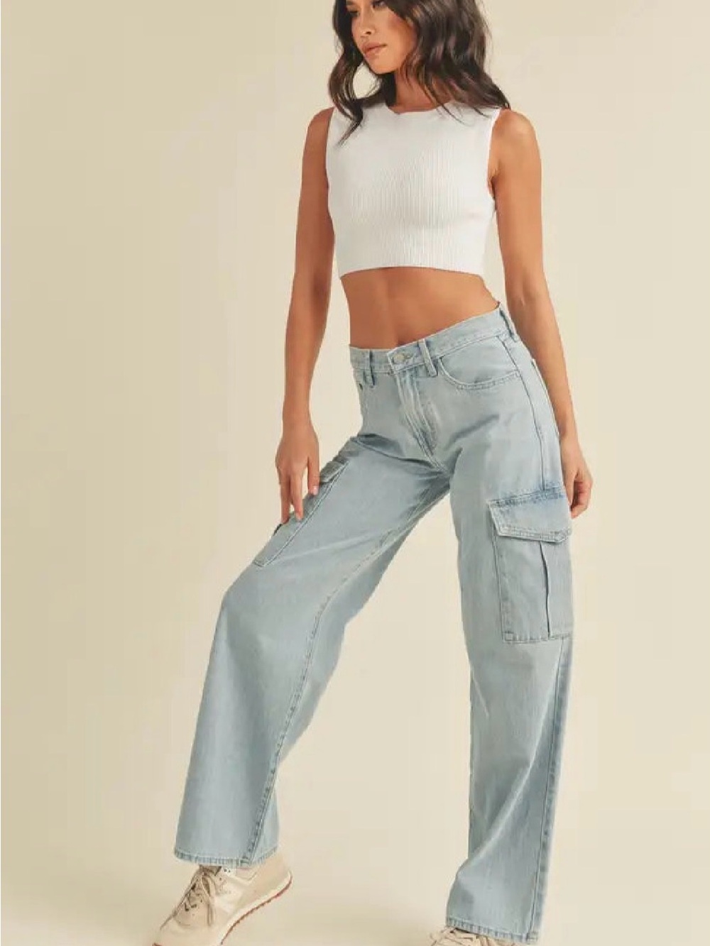 Women’s Cargo Jean - Light Denim
